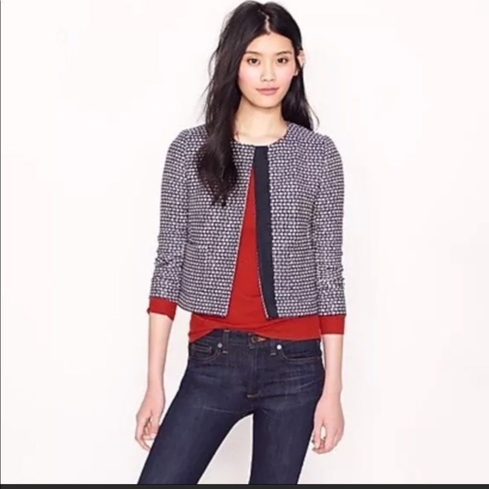 J. Crew Navy and White Blazer